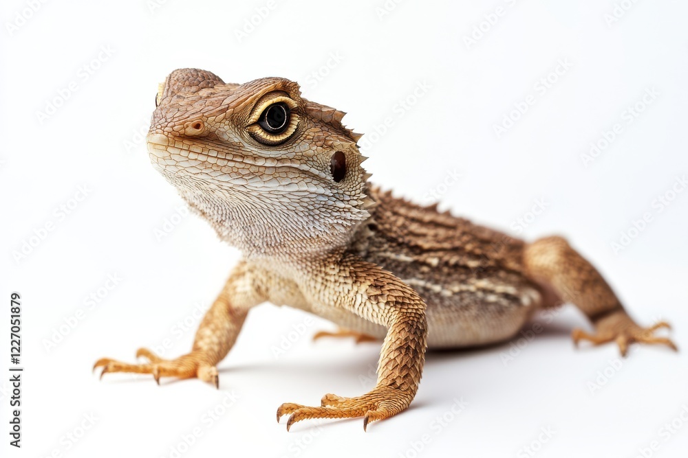 Fototapeta premium A young bearded dragon, alert and curious.