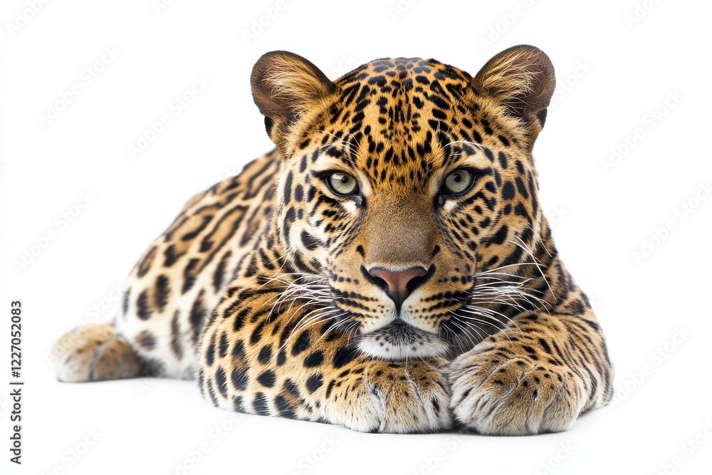 Majestic leopard resting, intense gaze. Majestic leopard resting, intense gaze.