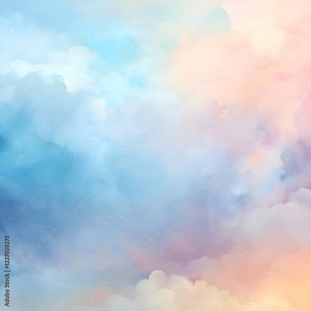 Dreamy Pastel Sky with Fluffy Clouds. Abstract Art Background Dreamy Pastel Sky with Fluffy Clouds. Abstract Art Background