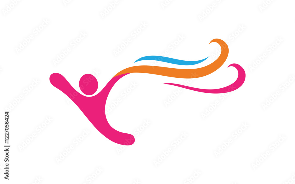 Community adoption care network and social icon illustration logo design Community adoption care network and social icon illustration logo design