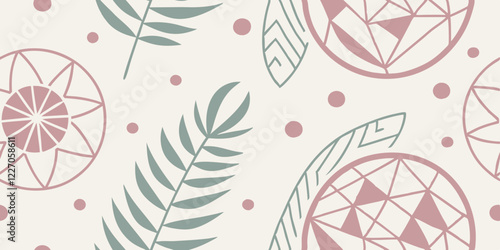 Pastel geometric seamless pattern