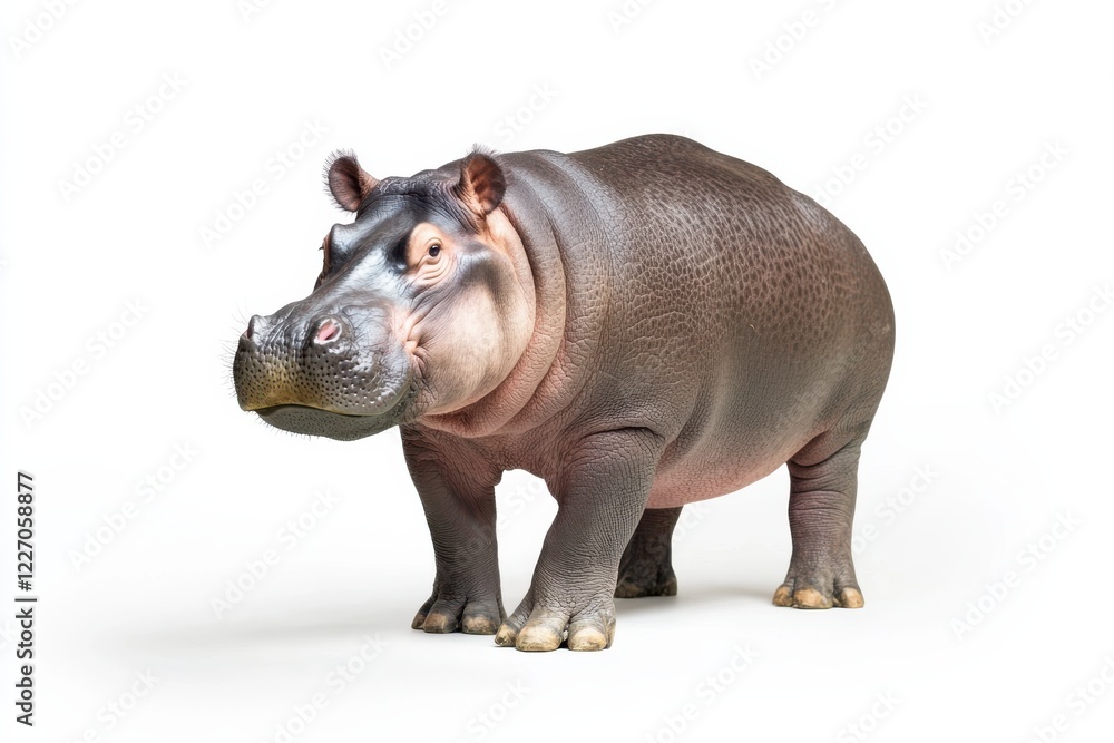 Pygmy Hippopotamus on White Background Pygmy Hippopotamus on White Background