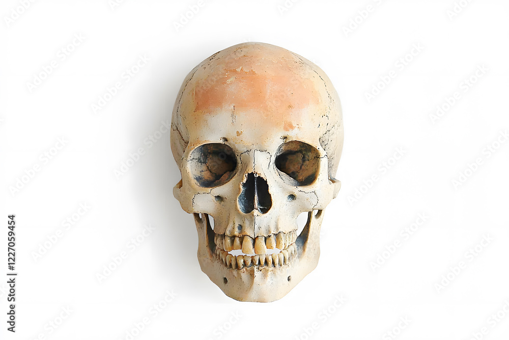 Obraz premium Human skull isolated on white background