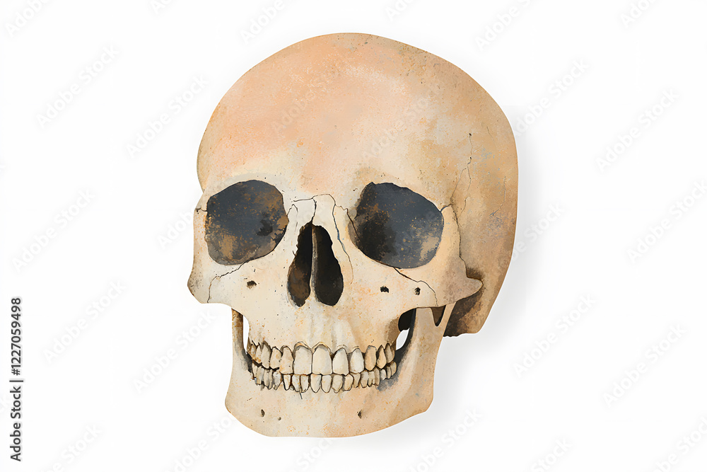 Obraz premium Human skull isolated on white background