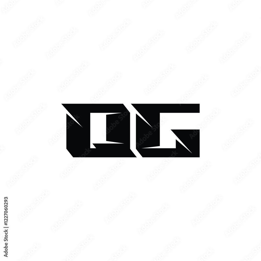 Fototapeta premium QG monogram logo design letter text name symbol monochrome logotype alphabet character simple logo