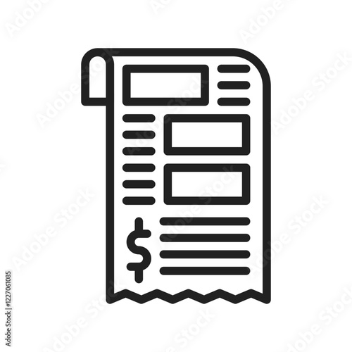 Receipt icon vector image. Suitable for mobile apps, web apps and print media.