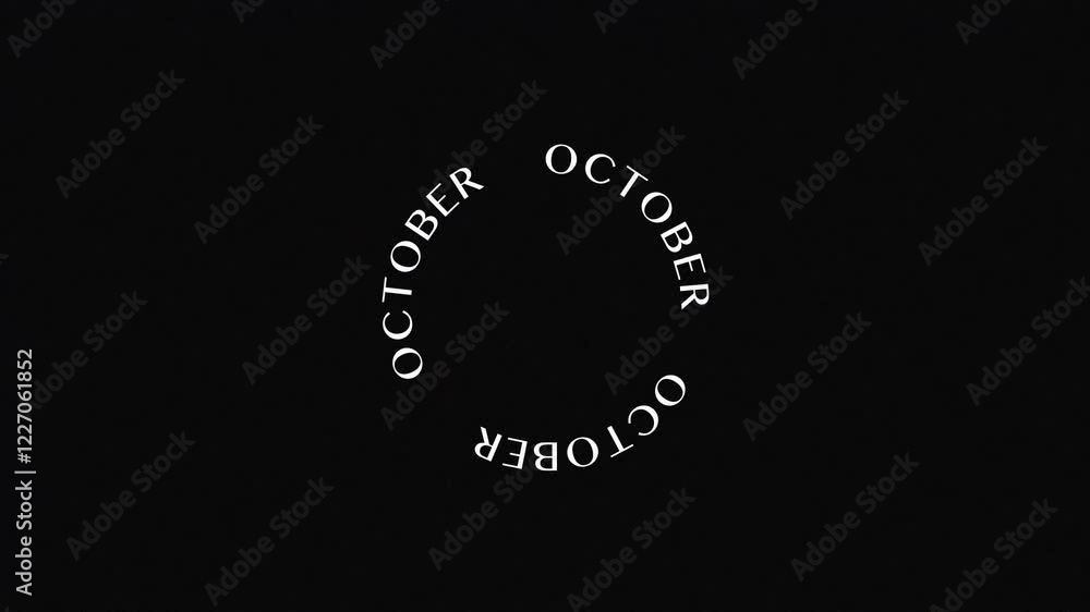 Animated text with the inscription OCTOBER. Animated text with the inscription OCTOBER.