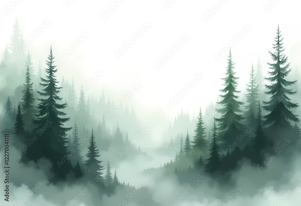 Fototapeta premium Soft Green Watercolor Abstract Texture with Dreamy Composition and Natural Light Effects