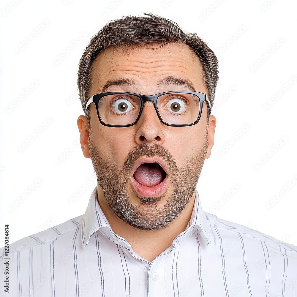 Astonished Man With Open Mouth And Wide Eyes Astonished Man With Open Mouth And Wide Eyes