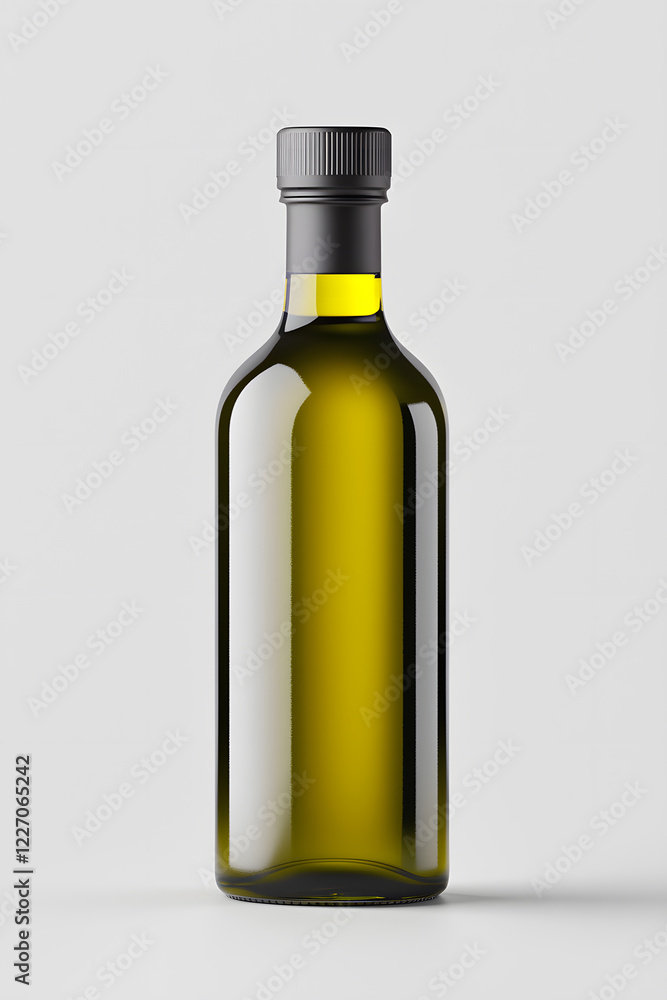 Fototapeta premium Olive Oil Bottle with blank label Mockup isolated on white background