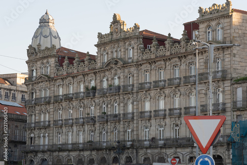 Old facade of Vigo in the downtown area