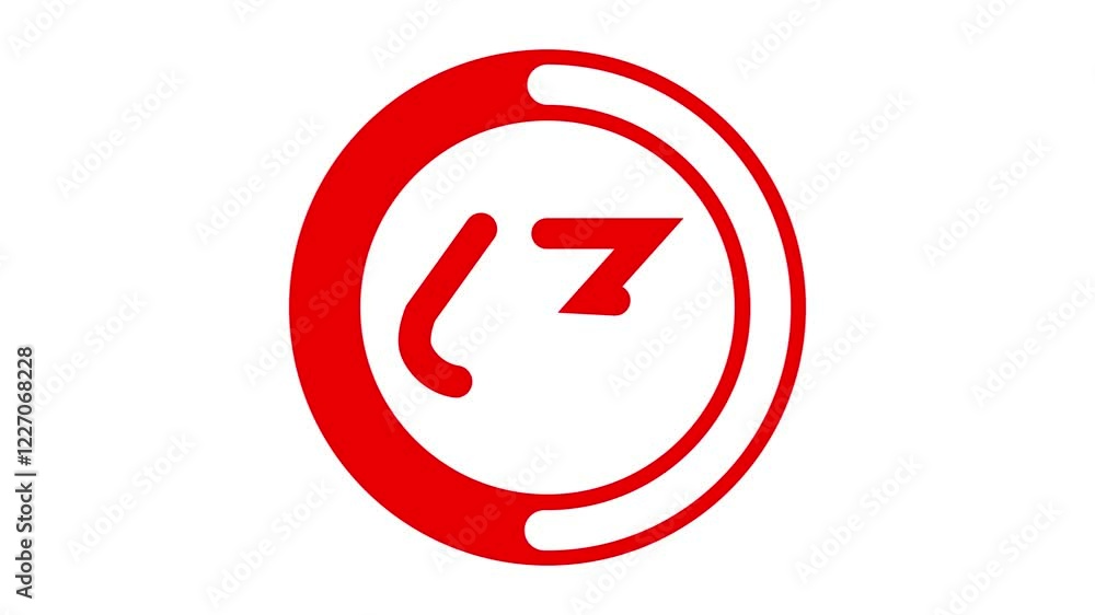 Number of 63 red circle slow motion icon Number of 63 red circle slow motion icon
