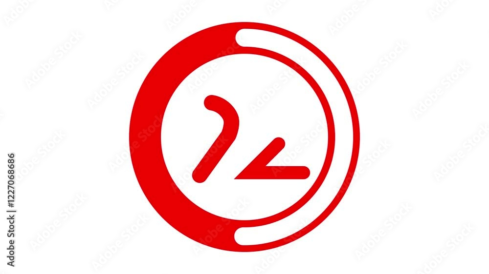 Number of 92 red circle slow motion icon Number of 92 red circle slow motion icon