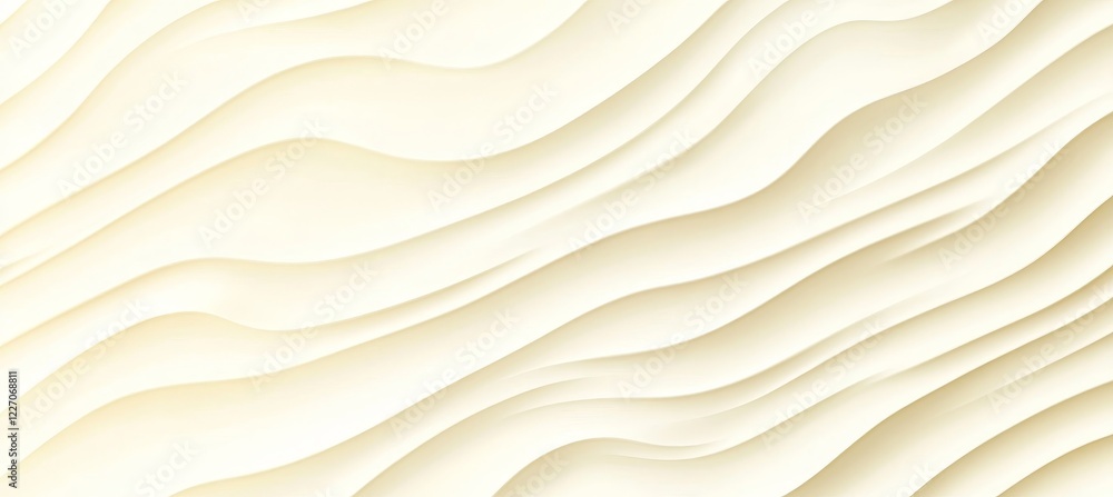 Obraz premium Abstract Seamless Light Yellow 3D Delicate Wave Texture Background, Minimalist Monochromatic Design