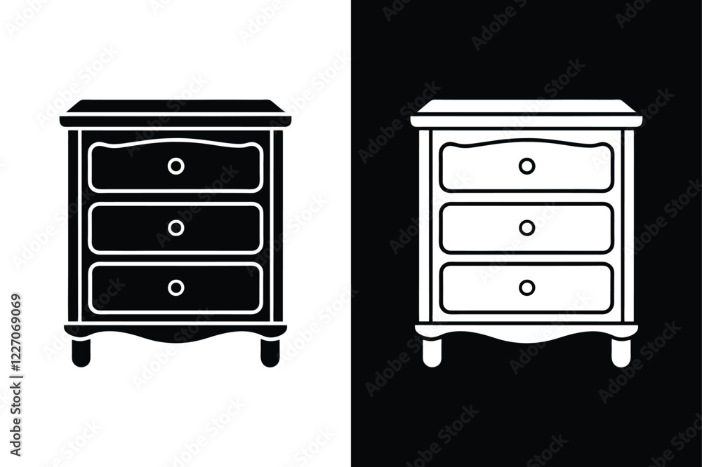 Dresser icon vector on White Background ,Vector Art Illustration on white background. Dresser icon vector on White Background ,Vector Art Illustration on white background.