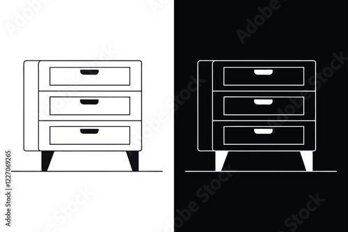 Dresser  icon vector on White Background ,Vector Art Illustration on white background.