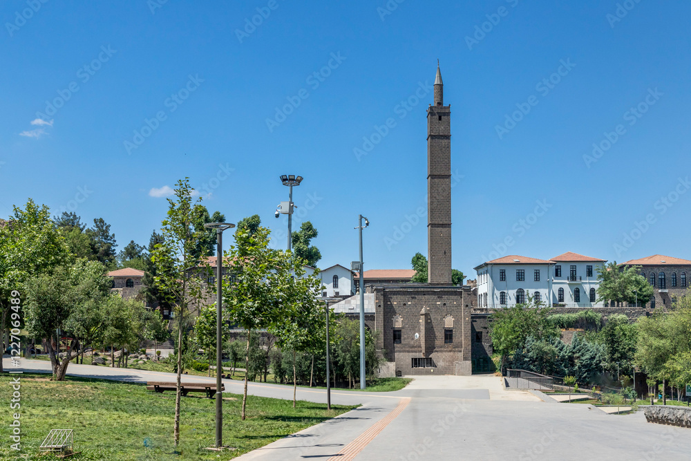 Obraz premium View of Hazreti Suleyman Mosque in Diyarbakir, 19 june 2023, Turkey,