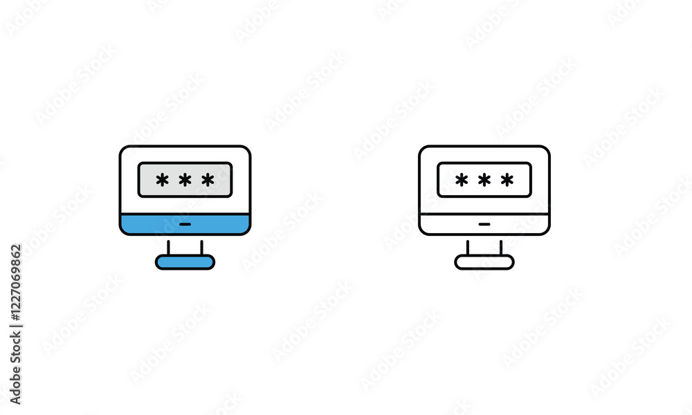 Computer icon vector set