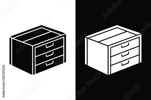 Drawer organizer icon vector on White Background ,Vector Art Illustration on white background.