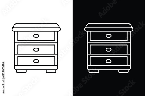 Drawer organizer icon vector on White Background ,Vector Art Illustration on white background.