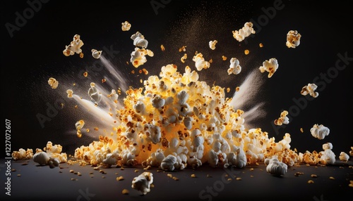 Popcorn Flying Out of a Bursting Bucket photo