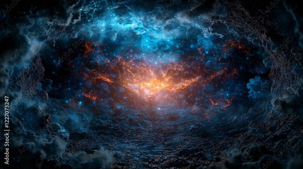 Surreal visualization of space exploration cosmic realm digital art vast universe aesthetic perspective meta concept Surreal visualization of space exploration cosmic realm digital art vast universe aesthetic perspective meta concept