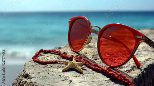 Red sunglasses and a starfi...