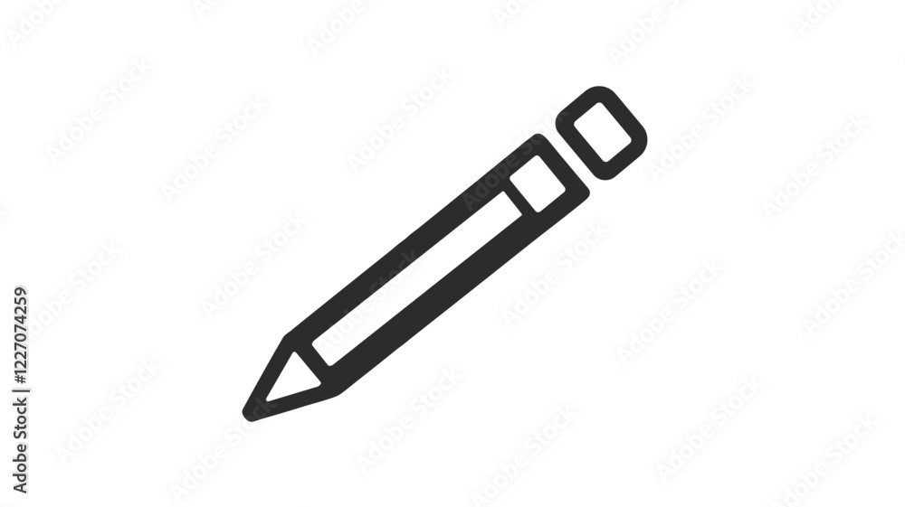 Minimalist outline icon of a pencil on a white background
Minimalist outline icon of a pencil on a white background