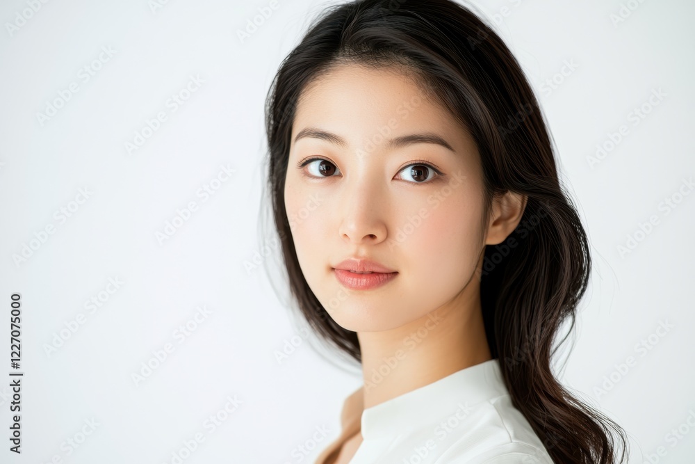 portrait of a female web hosting customer service, professional look, beautiful and charming, isolated on white background portrait of a female web hosting customer service, professional look, beautiful and charming, isolated on white background