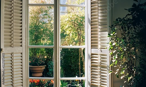 Garden View Through Window in the morning 4K
