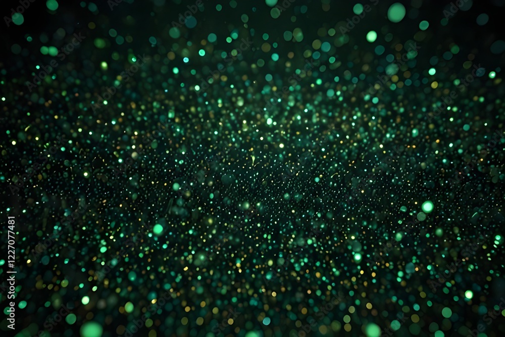 Glittering green particles. 4K background material for loop playback Generative AI