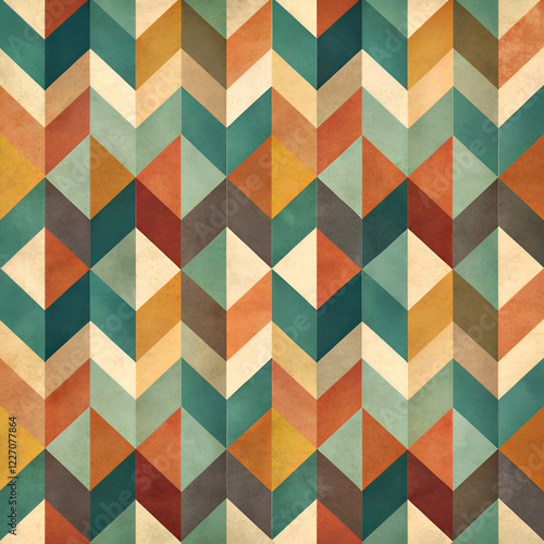 Wallpaper Mural Vintage Geometric Abstract Pattern. Colorful Retro Design Torontodigital.ca
