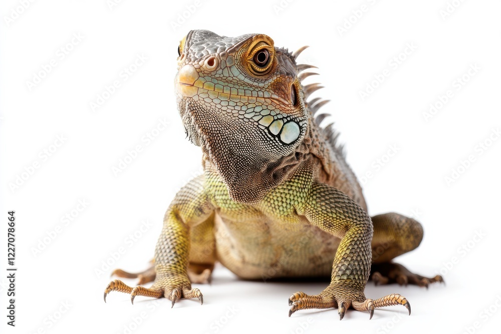 Obraz premium Green iguana basking in the sun