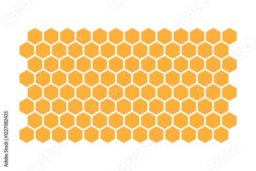 Propolis Honey comb pattern. Honeycomb structure logo. Honey, pollen, wax, parchment and bee products. Stock vector illustration isolated on a white background.
