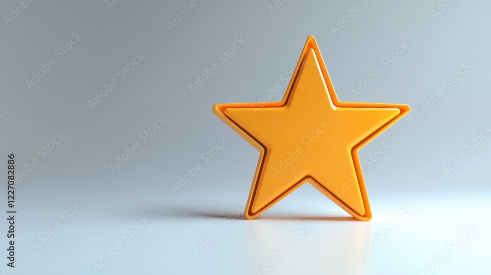 Fototapeta premium Bright Orange Star Shape on Subtle Gradient Background