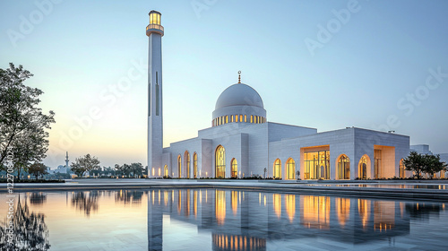 Wallpaper Mural Grand mosque at sunrise reflected in water Torontodigital.ca