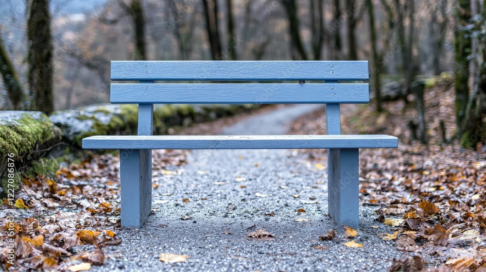 Serene park bench autumn path nature rest Serene park bench autumn path nature rest