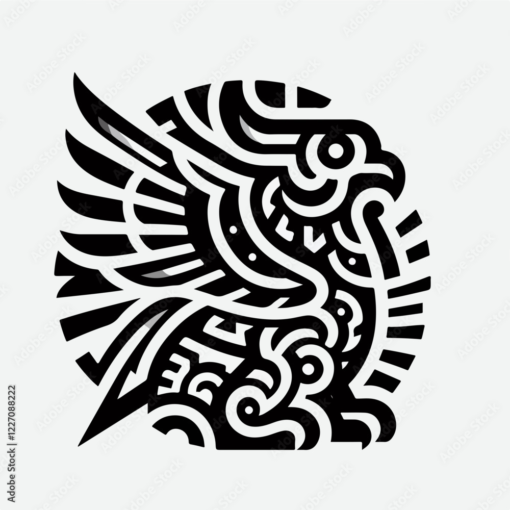 Griffin Geometric Eagle Design: A stylized eagle, rendered in a bold geometric pattern, commands attention within a circular frame. Griffin Geometric Eagle Design: A stylized eagle, rendered in a bold geometric pattern, commands attention within a circular frame.