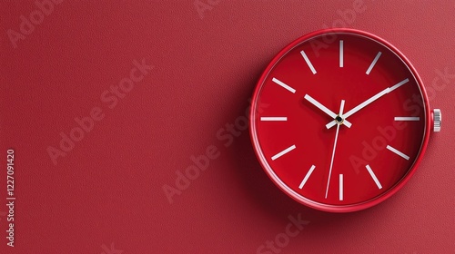 Wallpaper Mural Red clock on red wall, time management concept, copy space Torontodigital.ca