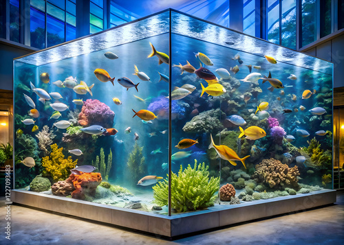 Vibrant Tropical Fish in a Modern Aquarium