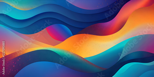 Abstract Colorful Wave Pattern. Digital Art Background