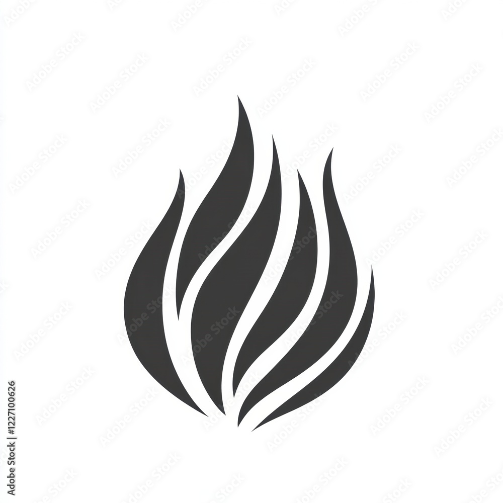 Flame icon design showcasing stylized fire elements in sleek black and white for modern graphic applications. Generative AI Flame icon design showcasing stylized fire elements in sleek black and white for modern graphic applications. Generative AI