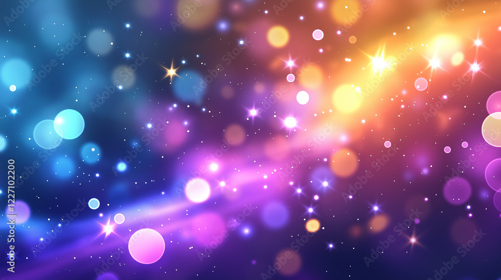 Shimmering stars and colorful nebulae on a deep Shimmering stars and colorful nebulae on a deep