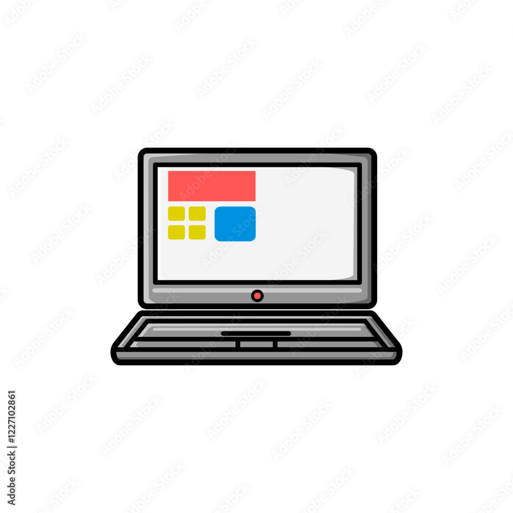 Illustration of a Laptop with User Interface Elements Illustration of a Laptop with User Interface Elements