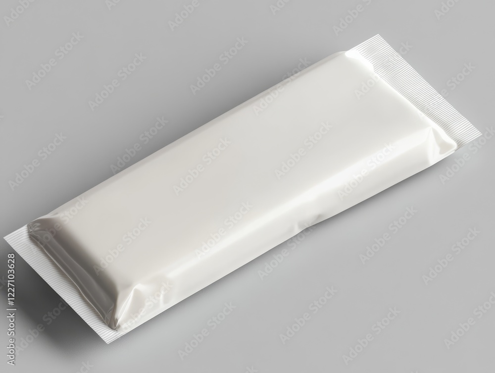 Blank white food package, isolated on grey background. Blank white food package, isolated on grey background.