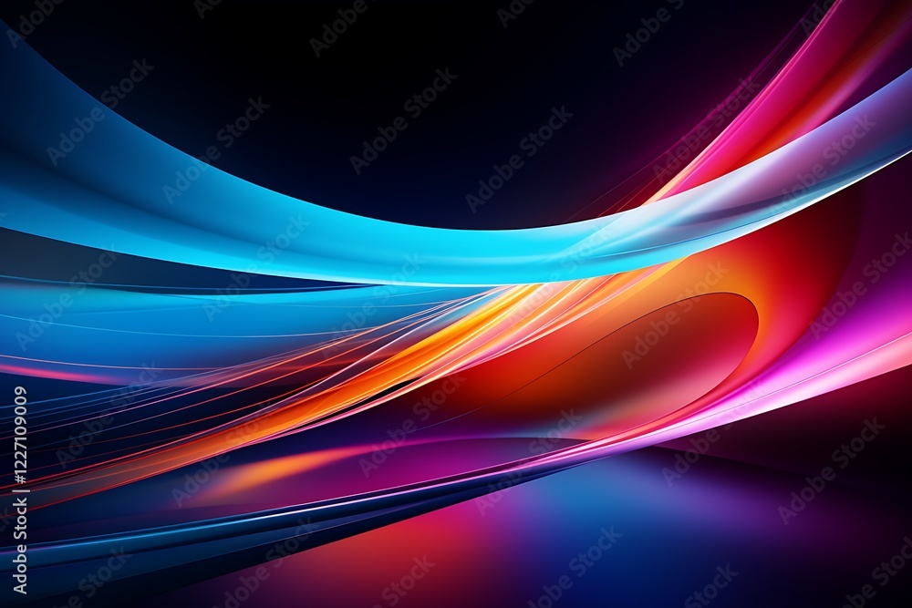 Vivid abstract composition with flowing curves and bright gradients of blue, red, and orange, creating a dynamic and futuristic design. Vivid abstract composition with flowing curves and bright gradients of blue, red, and orange, creating a dynamic and futuristic design.