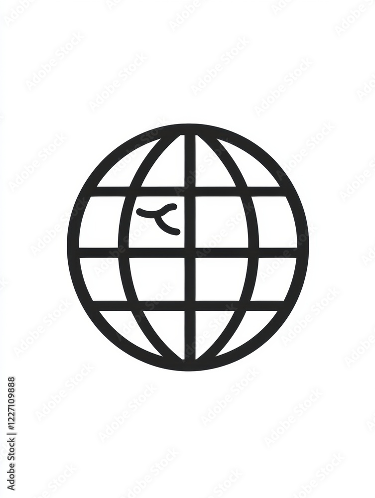 Simple line drawing of a globe symbolizing global connectivity and communication in modern design. Generative AI Simple line drawing of a globe symbolizing global connectivity and communication in modern design. Generative AI