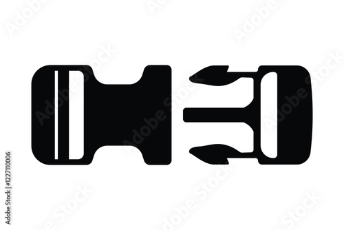Buckle black and white flat vector icon and symbol design