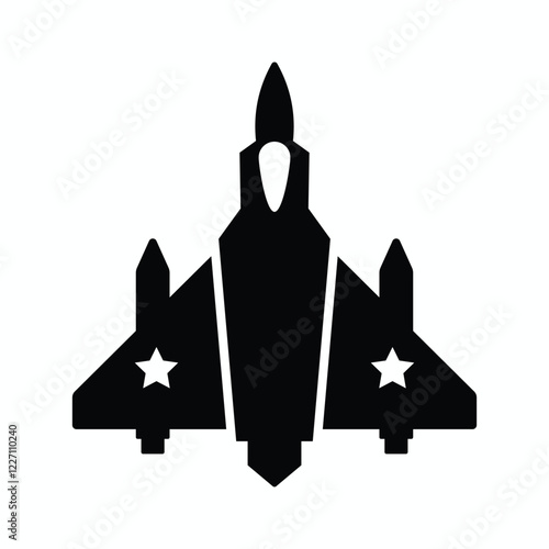 Fighter jet silhouette vector design isolated on a white background