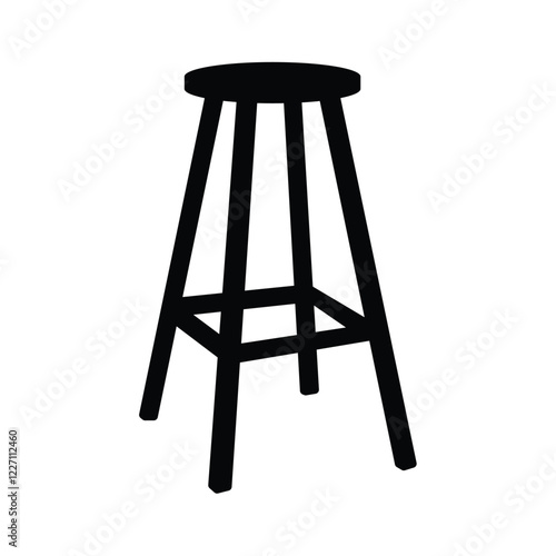 Wooden stool silhouette vector design on a white background